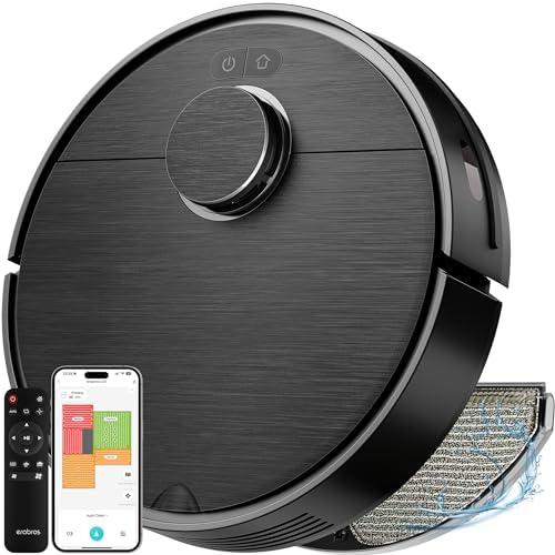 Robot Vacuum and Mop, 360° LiDAR Navigation Robotic Vacuum, 4000Pa Strong Suction, 3 Cleaning Modes, Self-Charging Robot Vacuum, APP/Remote/Voice Control, Cleans Hard Floor Carpet Pet Hair