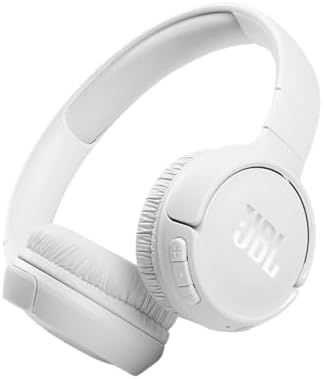 JBL Tune 510BT - Bluetooth headphones with up to 40 hours battery, microphone for call, foldable and comfortable, Android and iOs compatible (White)